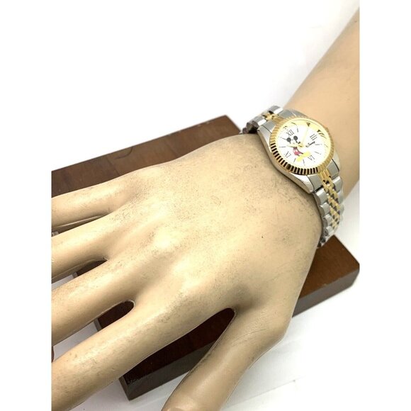Disney Mickey Mouse Women's Watch W001993 Quartz Two Tone Stainless Steel - Picture 4 of 13